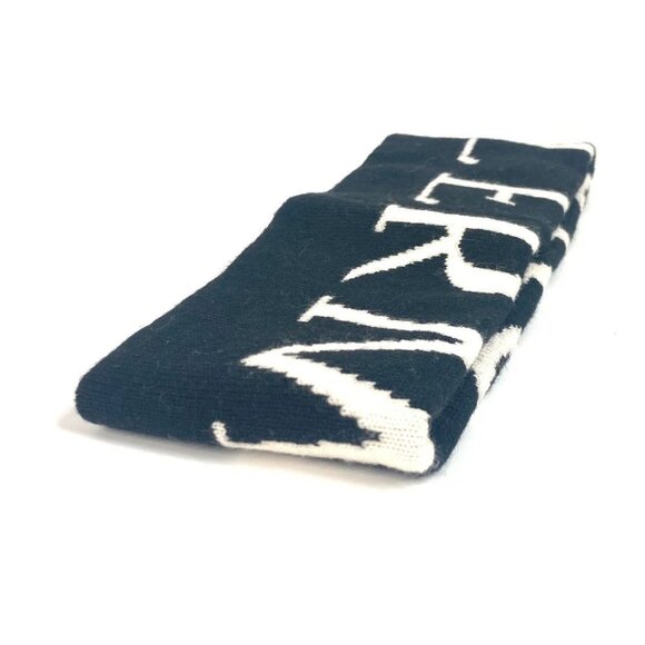 MONCLER logo headband hair accessories hair band wool / polyester Black/White - Picture 6 of 8